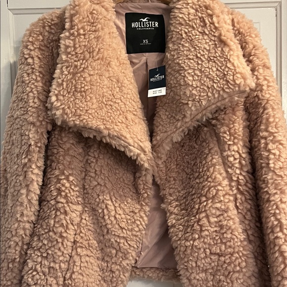 NWT Hollister Women's Cozy Dusty Pink Teddy Jacket Size XS - Picture 3 of 4